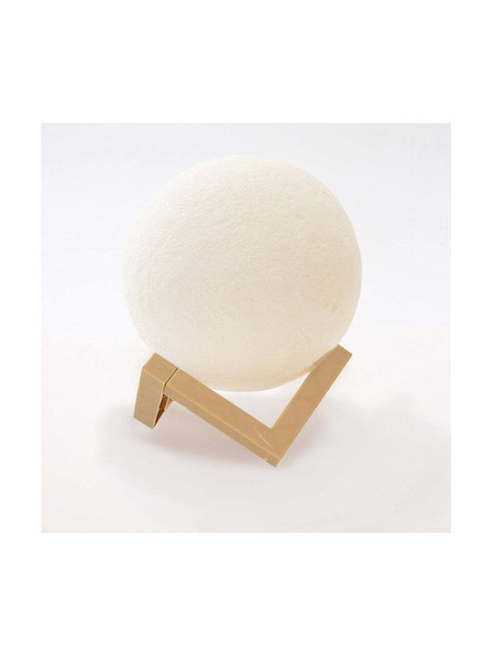 Lampa de noapte 3D Lună, lumină caldă albă, alimentată cu baterii, fără baterie reîncărcabilă, suport din plastic inclus, 8 cm, Flippy