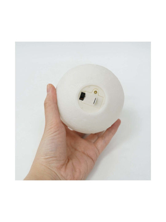 Lampa de noapte 3D Lună, lumină caldă albă, alimentată cu baterii, fără baterie reîncărcabilă, suport din plastic inclus, 8 cm, Flippy