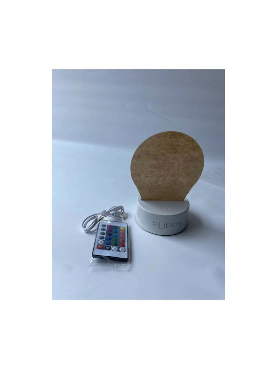 Dekorative LED-Lampe Flippy 3D Winterlandschaft Fernbedienung Zwei Leistungsmodi USB Batterien 20 cm Höhe Aus Acrylmaterial Mehrfarbiges Licht Weiß
