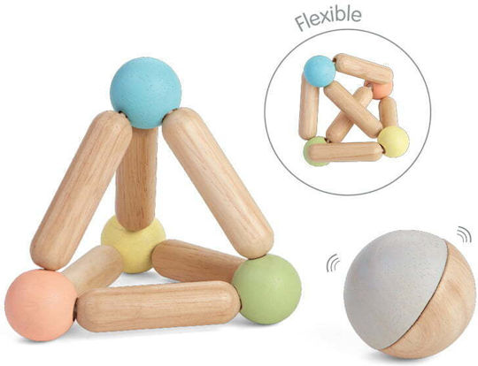Plan Toys Pyramid Toy with Ball made of Wood with Sounds for 6++ Months Pastel