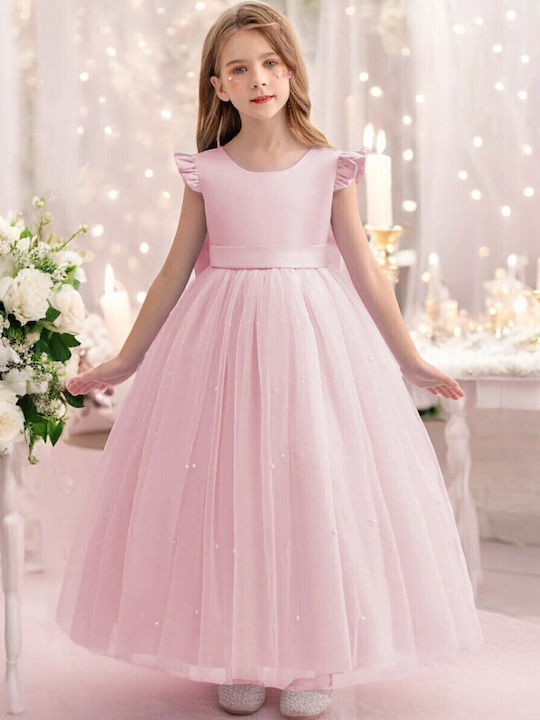 Children's Dress Sleeveless Tulle Pink
