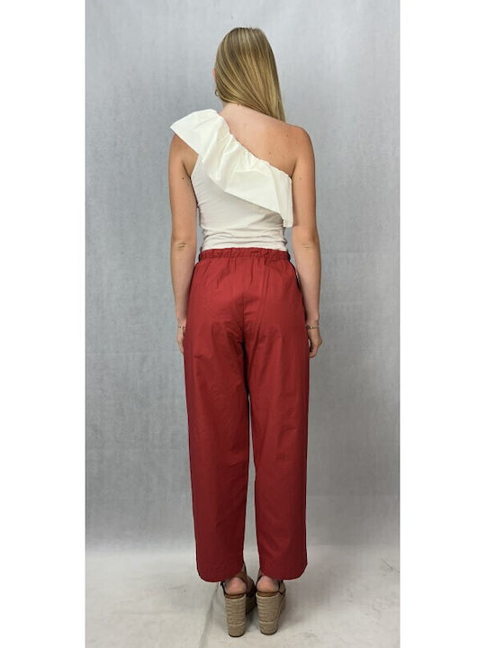 Damen Stoff Hose Red