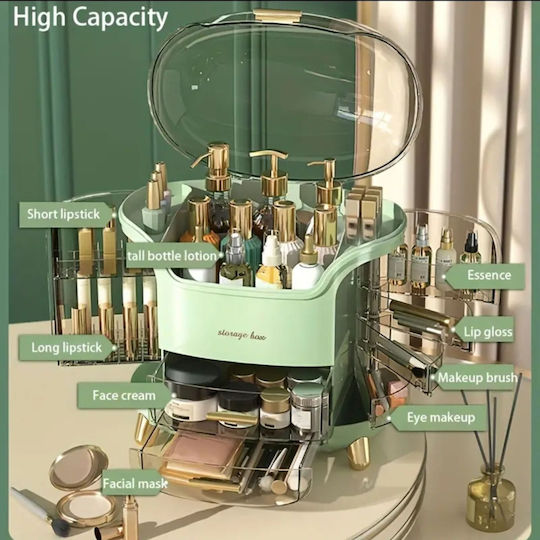 Organizator Cosmetice Cu Separatoare Verde