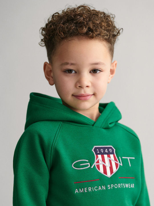 Kids Sweatshirt with Hood and Pockets Green SHIELD