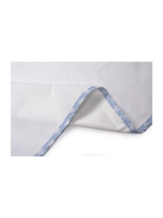 Bebe Stars Baby Burp Cloth White/Sky Blue White 50x80cm.