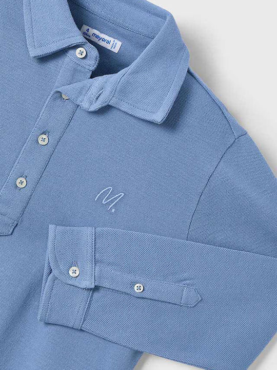 Mayoral Kids Polo Long Sleeve Blue