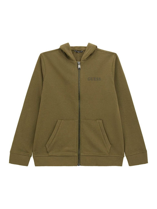 Guess Kinder-Strickjacke mit Kapuze khaki