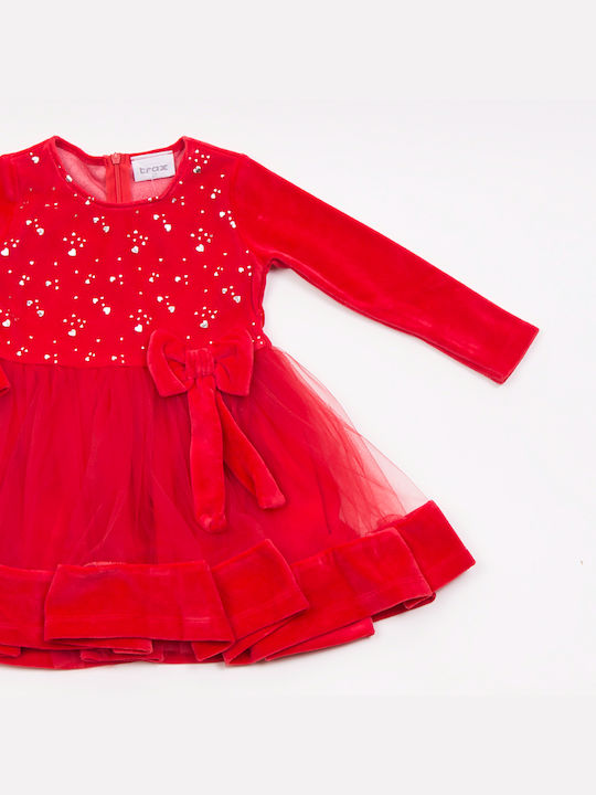 Trax Kids Dress Velvet red