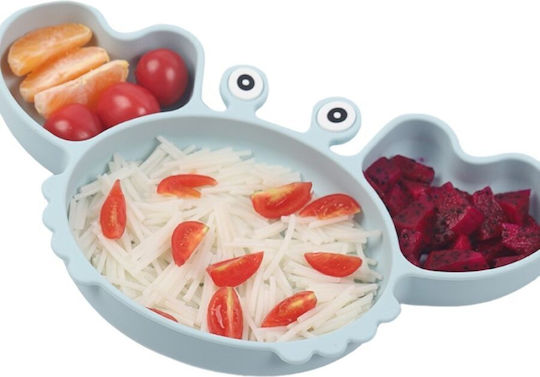 Queen Mother Baby Food Plate Crab made of Silicone Orange