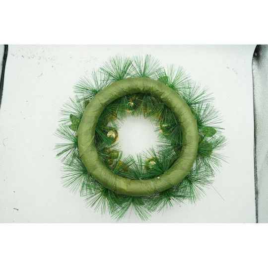 Coronită de Crăciun Ușă Verde Aurie 35 Cm Pvc Decorată Artificial Interior Exterior Flippy