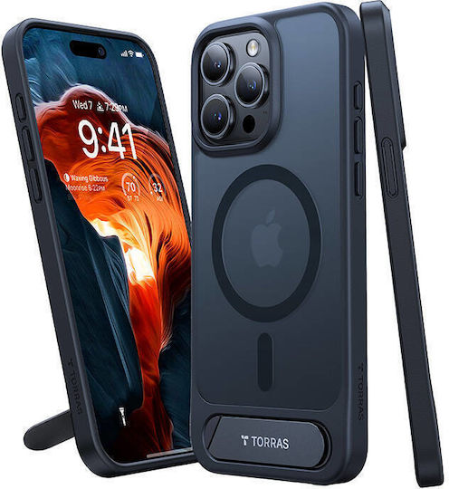 Torras Umschlag Rückseite Kunststoff Schwarz (iPhone 15 Pro Max)