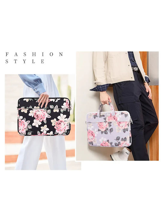 Tech-protect CanvasArtisan Laptoptasche Briefcase Sleeve Für Laptop Macbook 13-14 Graue Rosa H40-c22