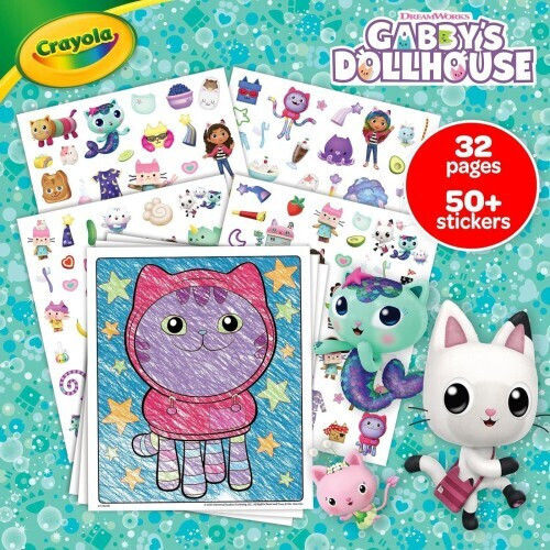 Crayola Gabbys Dollhouse Βιβλίο Ζωγραφικής Χρωμοσελίδων & Αυτοκόλλητα Gabby Dollhouse 04-7025