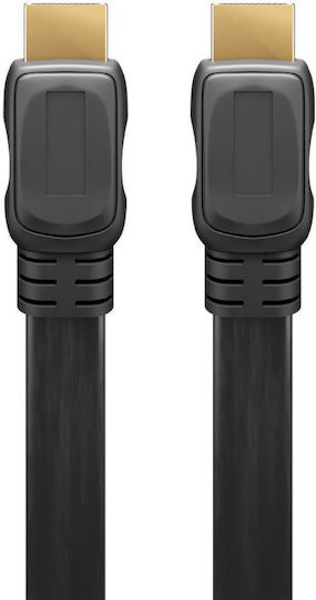 Goobay HDMI 2.0 Premium High Speed 4K 60Hz HDR Flat Cable HDMI male - HDMI male 1m Μαύρο