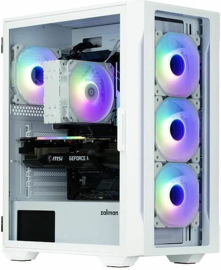 Zalman i3 Neo TG Gaming Midi Tower Κουτί Υπολογιστή με Πλαϊνό Παράθυρο και RGB Φωτισμό Λευκό