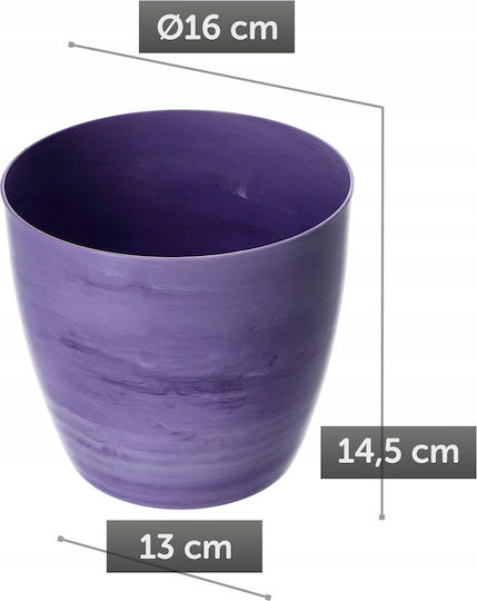 Kadax Саксия Пластмаса Purple Marble 16x16см.