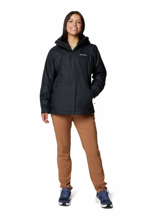 Bugaboo III Women's for Hiking Short Lifestyle Jacket Waterproof and Windproof for Winter with Detachable Hood Black