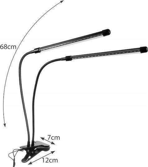 Lampă cu 2 brațe pentru creșterea plantelor de interior Zola Fără Emisie de Căldură 20 LED-uri pe Braț 2 Culori 180 Grade