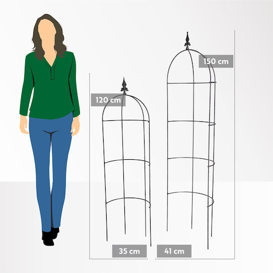 Kadax Metall Garten Pergola 150cm Stütze Kletterrosen Blumen Obelisk Säule