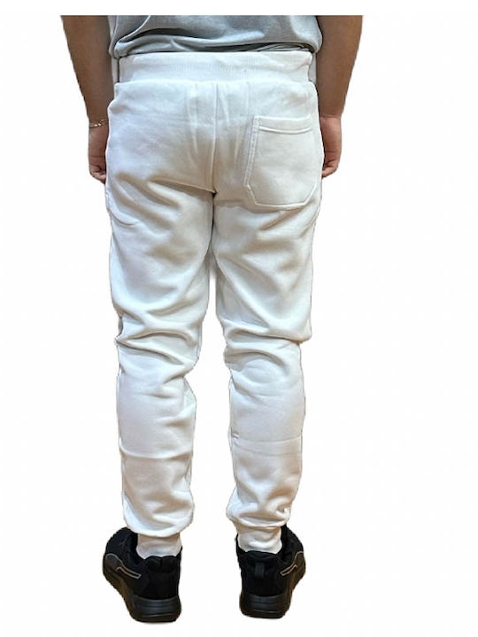 Pantaloni de trening cu Elastic White