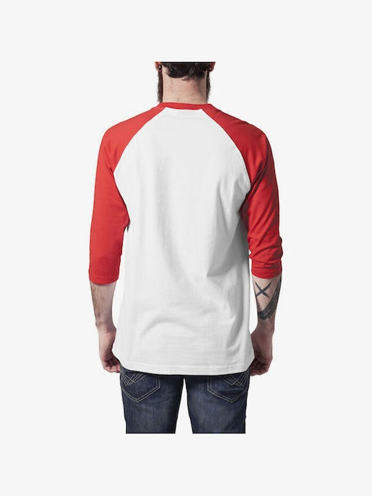 Urban Classics Contrast T-shirt Bărbătesc cu Mânecă Scurtă White/Red