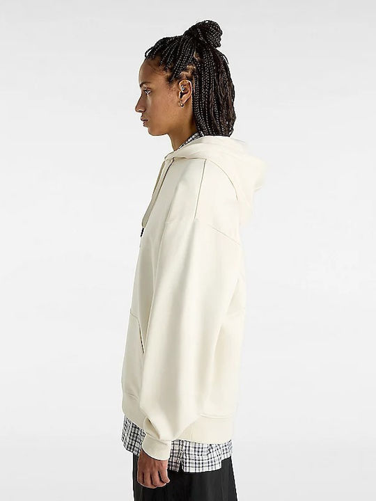 Flying V Pullover Long Women's Sweatshirt Hooded Beige