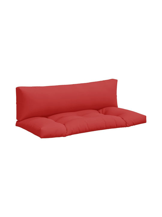 vidaXL Waterproof Bench Cushion for Palette with Backrest Red 2 Pieces