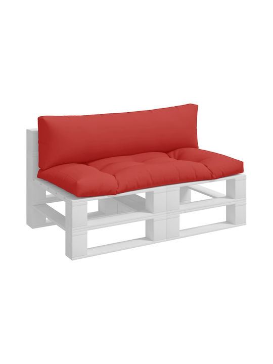 vidaXL Waterproof Bench Cushion for Palette with Backrest Red 2 Pieces