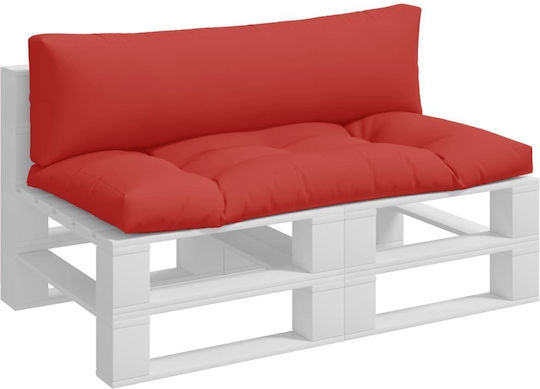 vidaXL Waterproof Bench Cushion for Palette with Backrest Red 2 Pieces