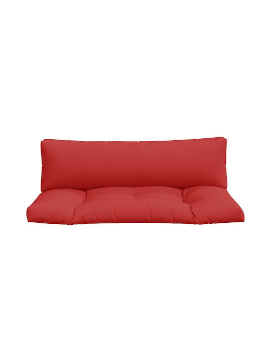vidaXL Waterproof Bench Cushion for Palette with Backrest Red 2 Pieces