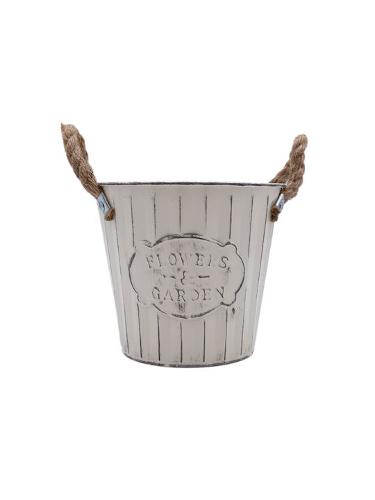 Uncle George Blumentopf Metall Beige