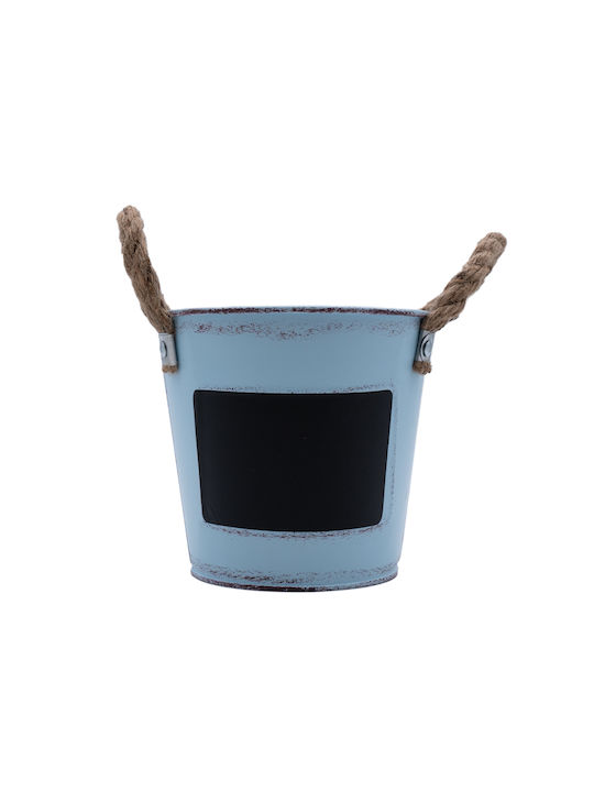 Uncle George Blumentopf Metall Hellblau