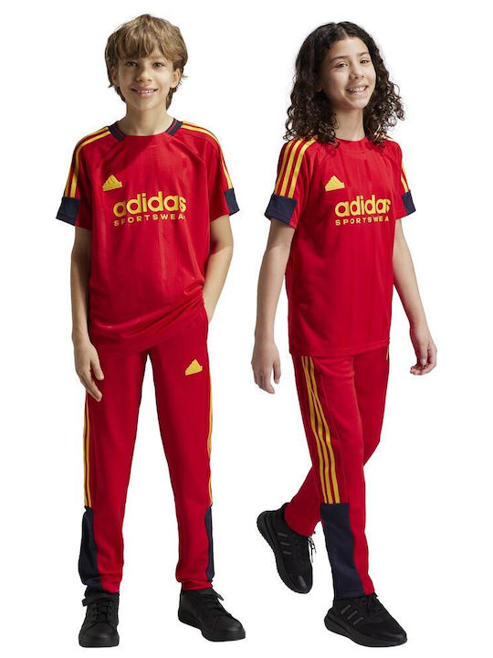 Adidas Copilăresc Pantalon de Trening Roșu Tiro