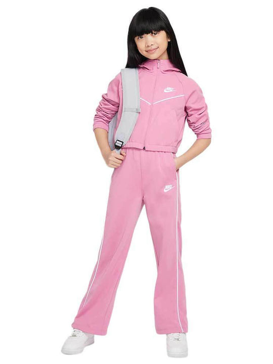 pink and white nike tracksuit