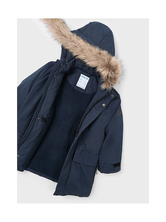 Mayoral Kids Parka with Hood Blue