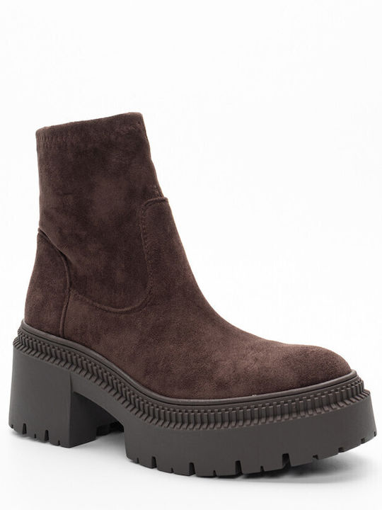 Luigi Suede Women's Ankle Boots Brown