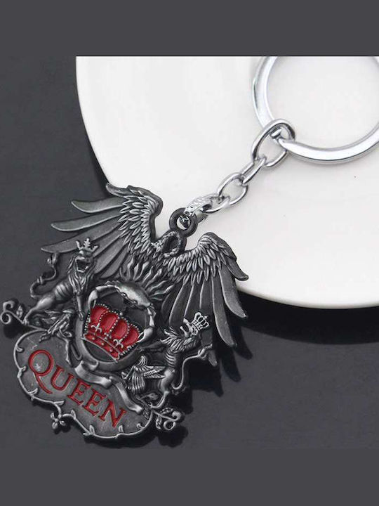 Ασημένιο Μπρελοκ Queen Κόκκινες Λεπτομέρειες Queen Silver Keychain Red Details Molfs Ασημένιο Μπρελοκ Queen Κόκκινες Λεπτομέρειες Queen Silver Keychain Red Details Molfs
