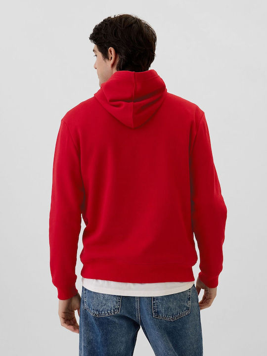 GAP Logo Men's Sweatshirt with Hood and Pockets RED