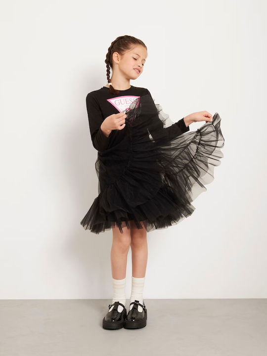 Children's Dress Long Sleeve Tulle Black