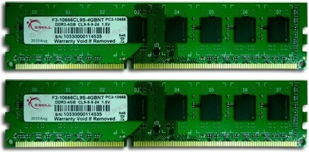 G.Skill Value DDR3 8GB RAM with 2x4GB Modules and Speed 1333 for Desktop