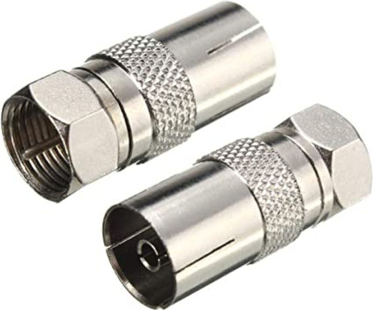 ATC Converter F-Connector Male to Coaxial Female Silver 1 Piece 03.003.0028
