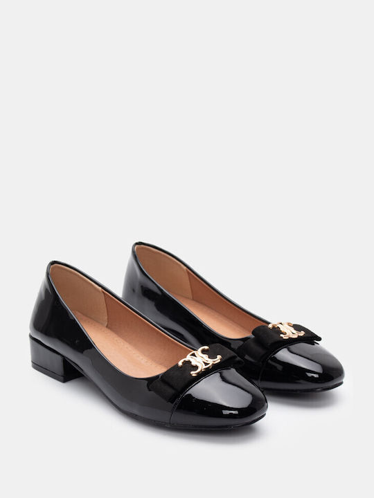 Luigi Patent Leather Pointed Toe Black Low Heels