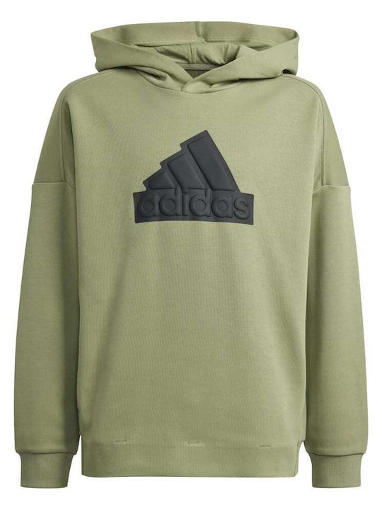 adidas Παιδικό Φούτερ με Κουκούλα και Τσέπες Πράσινο Future Icons