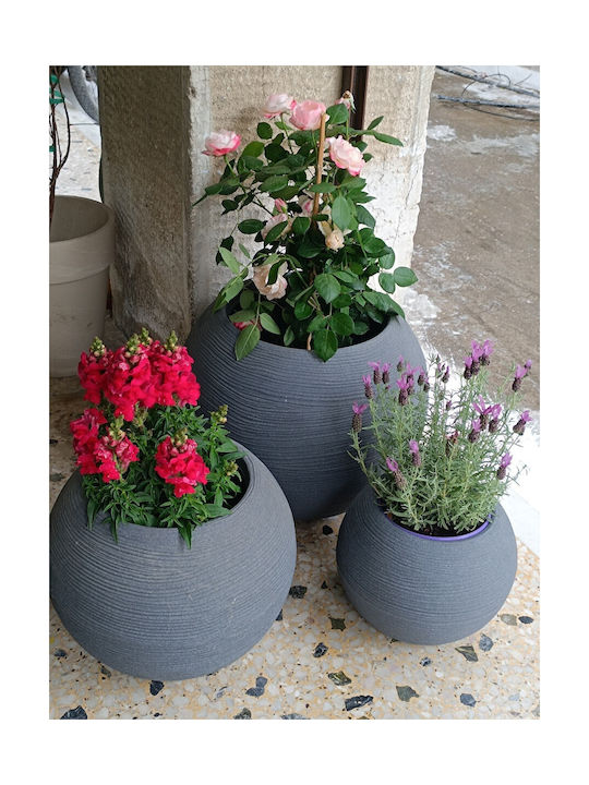 Plastic Planter Spherical Shape Anthracite Sfri40 40 Diameter X 33 Height