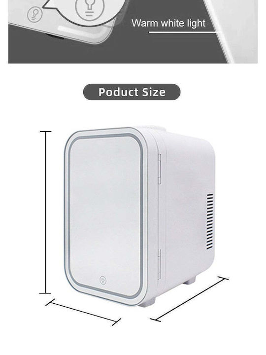 Mini Cosmetic Fridge Flippy Dual Heating Cooling Function Portable 8l White
