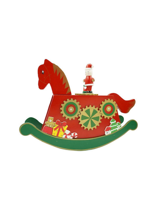 Christmas Wooden Figure Horse Red Height 25cm