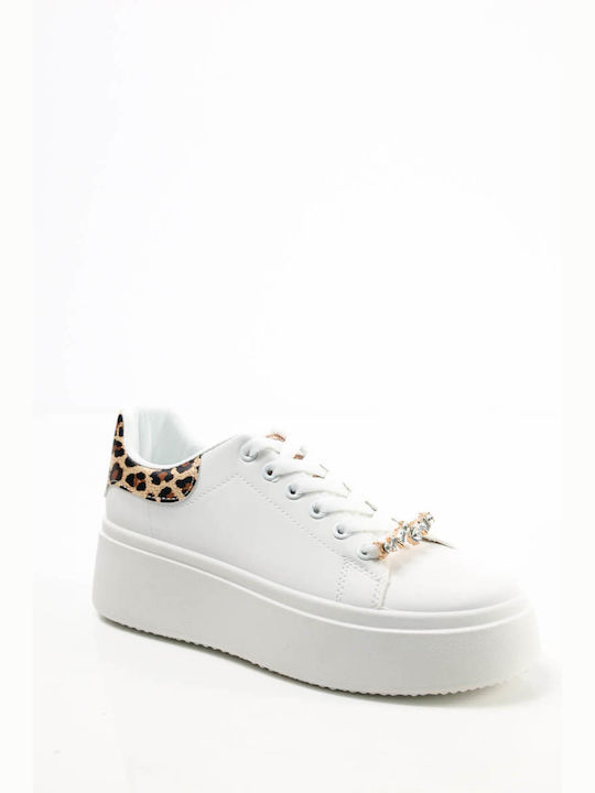 Ligglo Damen Sneakers White / Leopard