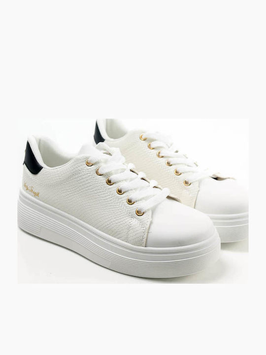 Damen Flatforms Sneakers White / Black