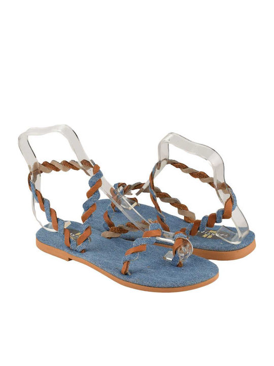 Women's Flat Sandals in Blue Color