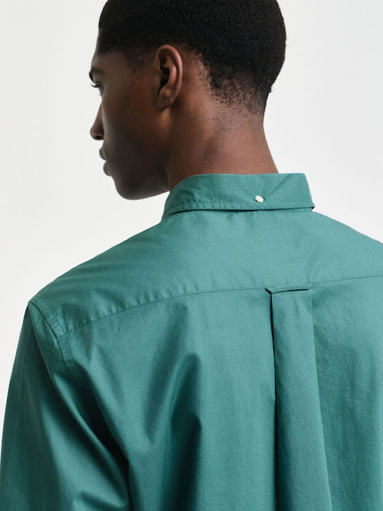 Long-sleeved Cotton Shirt Deep Forest Green